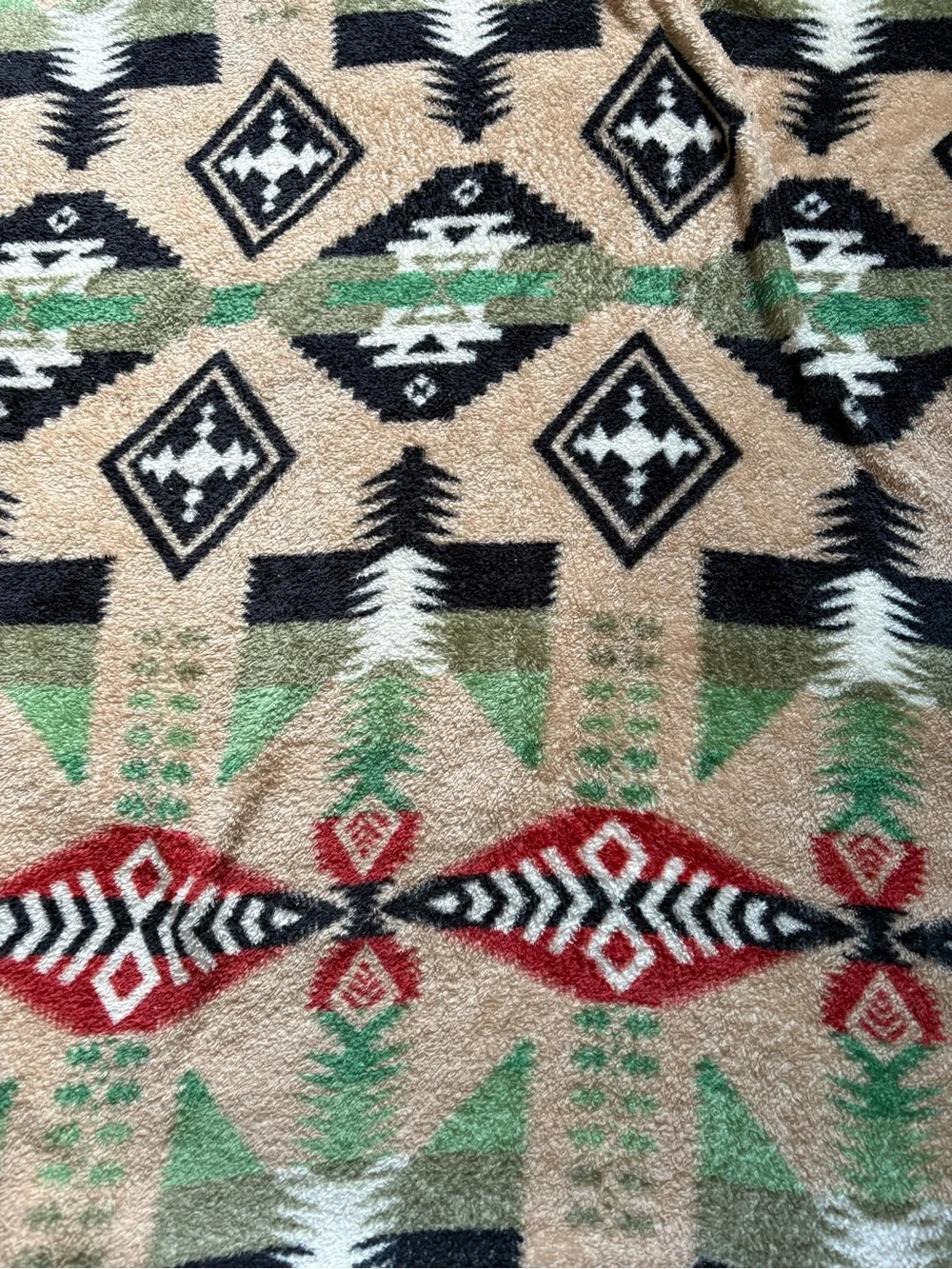 Vintage Lauren Ralph Lauren Aztec Southwestern King Size Fleece Blanket